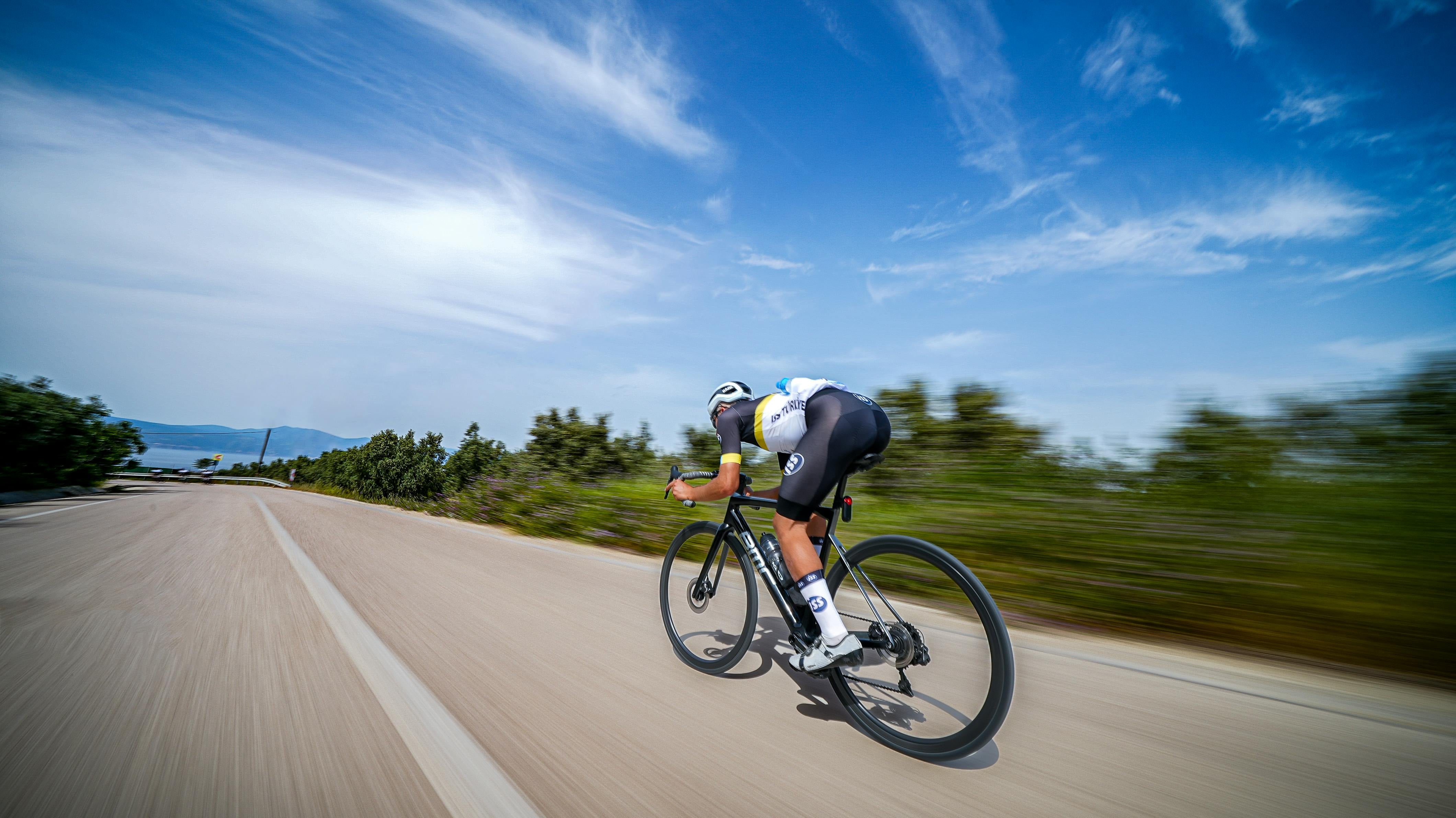 cyclist on a road bike