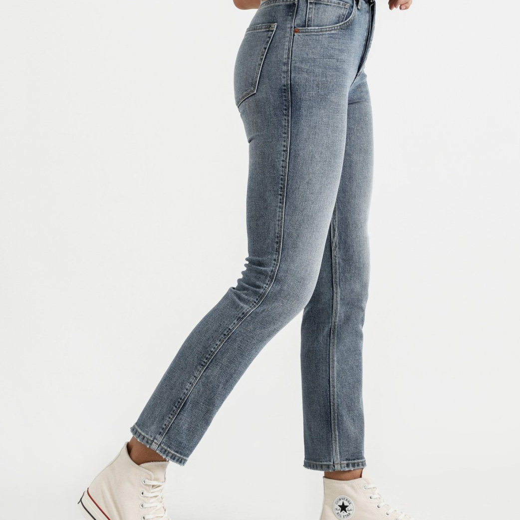 DUER Women's Midweight Performance Denim High Rise Straight