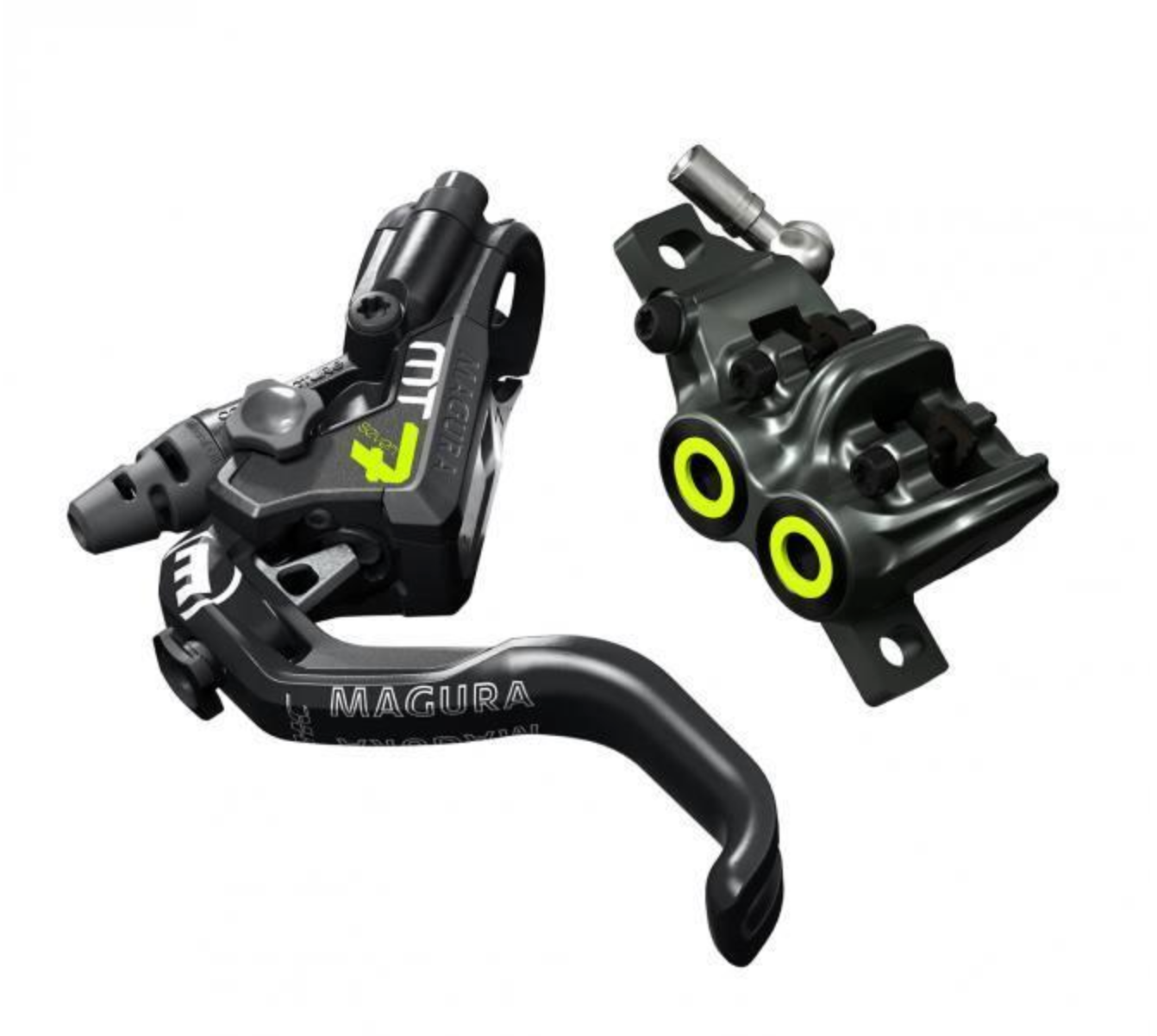 Magura Magura MT7 Pro Disc Brake, Black/Neon Yellow Front/Rear
