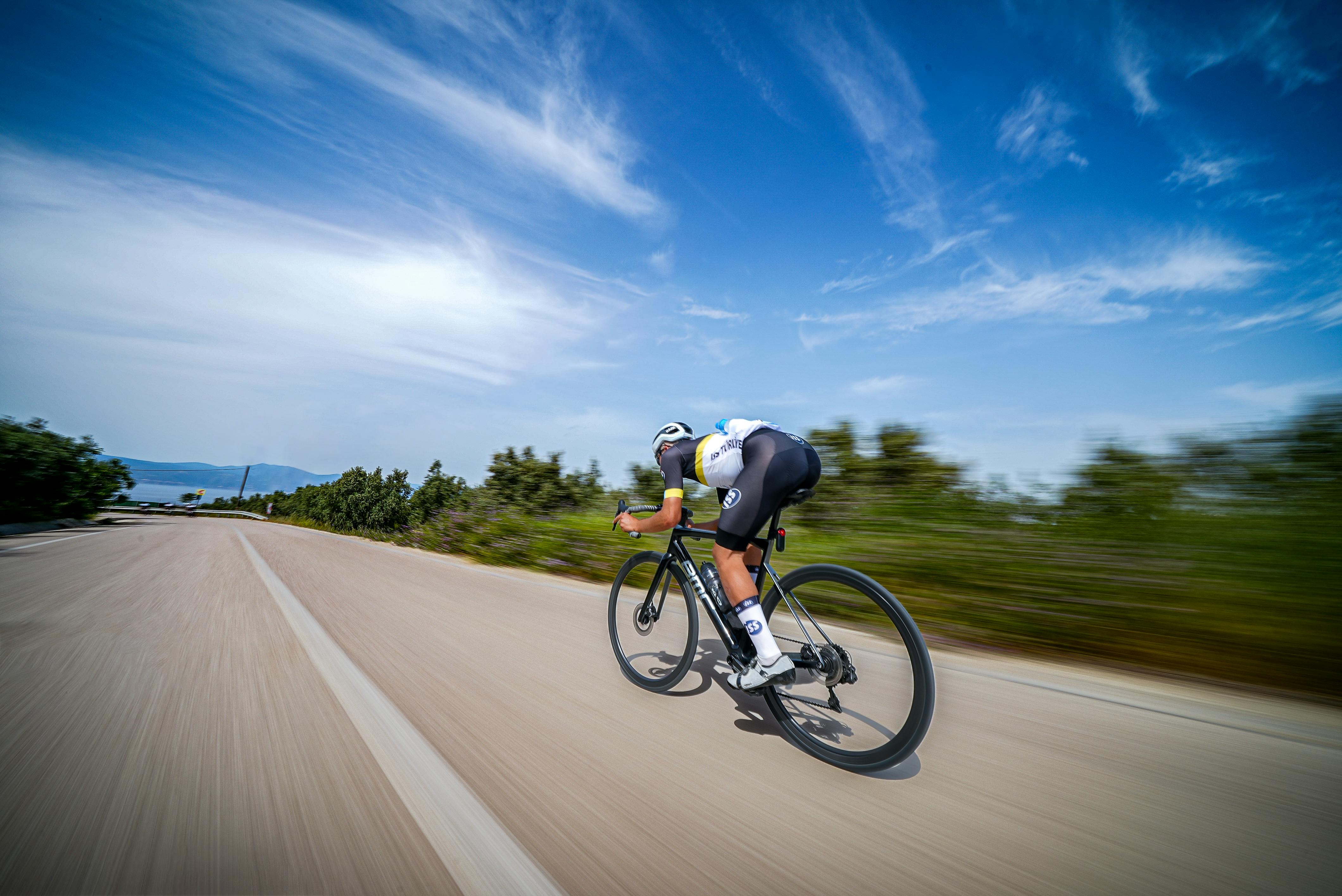 cyclist on a road bike