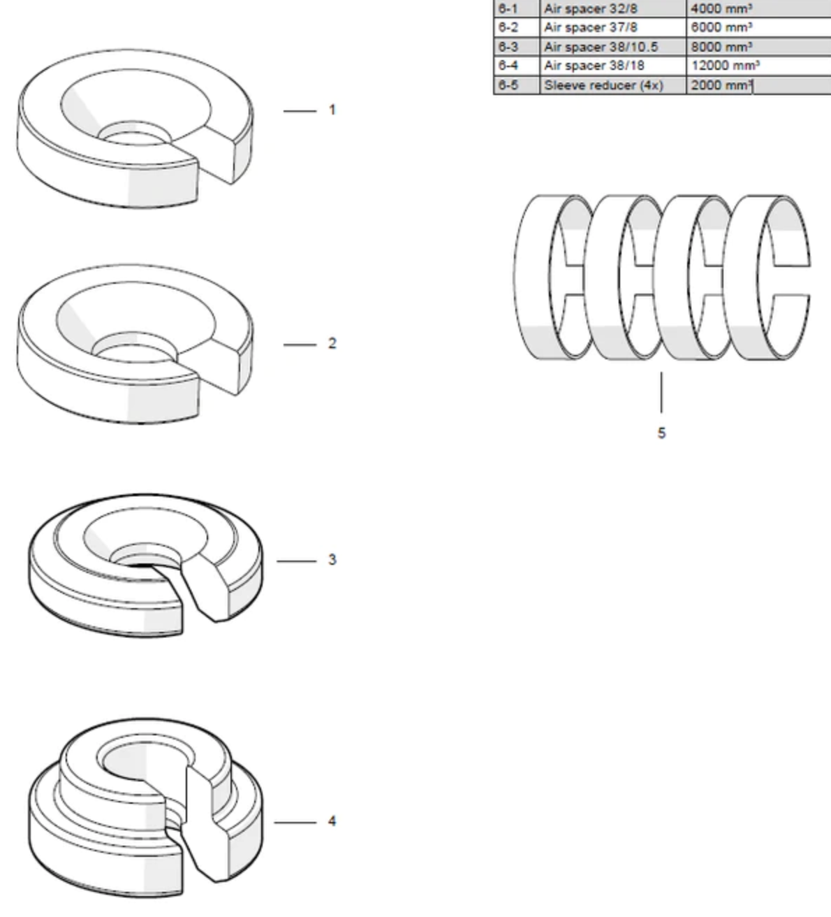 Ohlins TTX2 Air Volume Spacer Kit